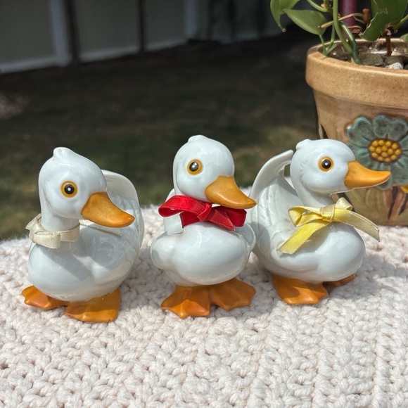 Other - Vintage Homco Charming Duck goose geese Figurines with Colorful Bows